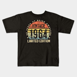 60 Year Old Gifts Vintage 1964 Limited Edition 60Th Birthday Kids T-Shirt